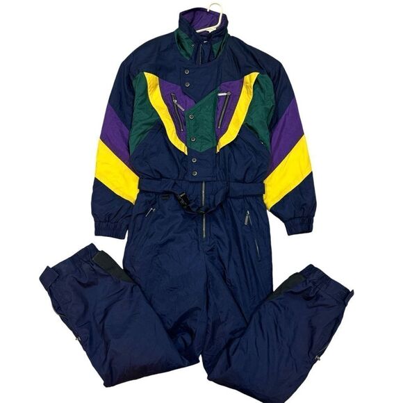 Vintage 80’s OSSI Skiwear One Piece Ski Snowboard Suit Retro Men's size large - Picture 1 of 14